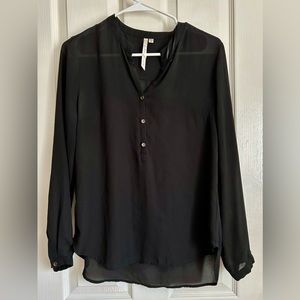 EUC Black Slightly Sheer Bellatrix Oversized Long Sleeve Tunic / Blouse - S